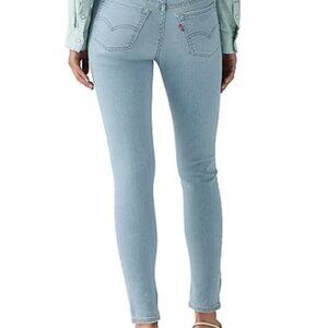 Levis 711 Skinny Jeans Womens 29 Light Wash Blue Mid Rise Denim Stretch W31 L32
